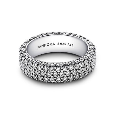 Anillo en Plata Hilera pavé triple Pandora Timeless