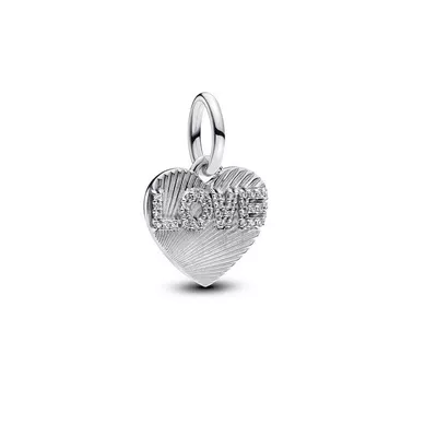 Charm Colgante en Plata Grabable Corazón Amor