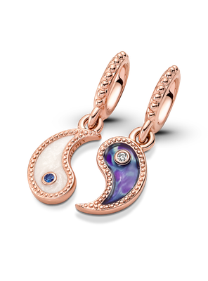 Charm Colgante Separable Yin y Yang Reluciente