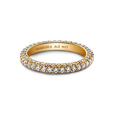 Anillo Fila Brillante Recubrimiento Oro14K