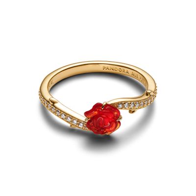 Anillo Rosa Encantada De La Bella y La Bestia De Disney
