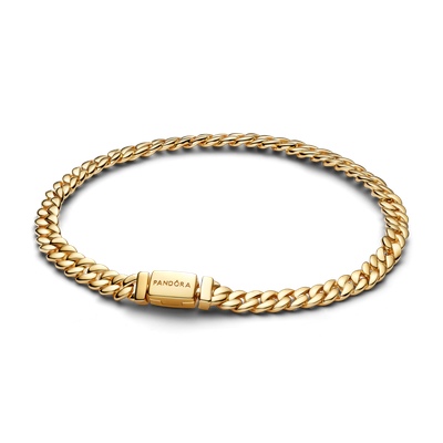 Brazalete de Cadena Cubana Dorado