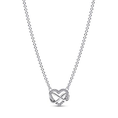 Collar en Plata Corazón Infinito Brillante