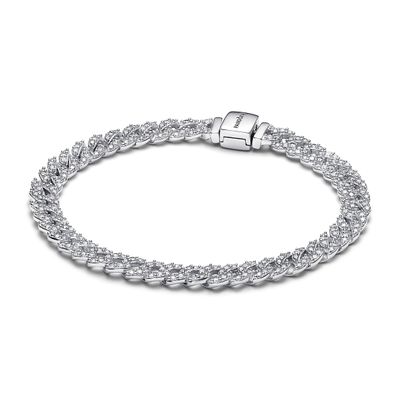 Brazalete Cadena Cubana en Plata