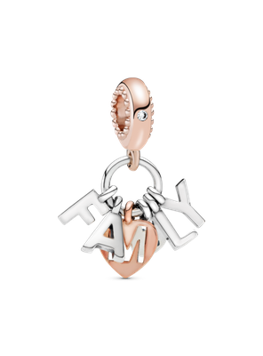 Dije en Rose y Plata Familia Perfecta Circonia Cúbica Clara