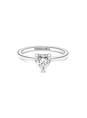 Anillo en Plata Solitario Corazón Chispeante Clara