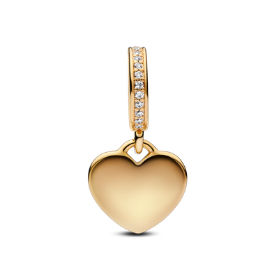 Dije en Shine grabable con Etiqueta de Corazon