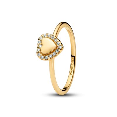 Imagen 2 del producto Anillo Halo y Corazón Recubrimiento Oro14K