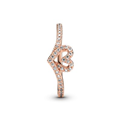 Imagen 2 del producto Anillo en Plata de los Deseos Corazón Reluciente Recubrimiento Oro Rosa14K