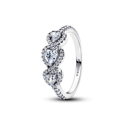 Imagen 2 del producto Anillo Trilogía de Corazones con Halo