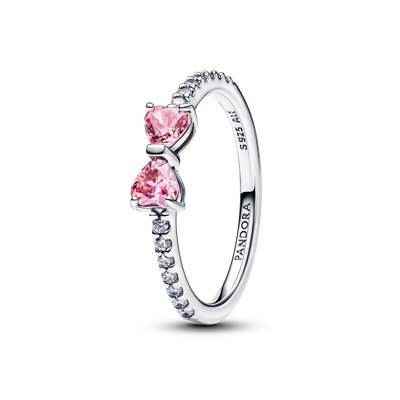 Imagen 2 del producto Anillo en Plata Lazo Cristal Rosa