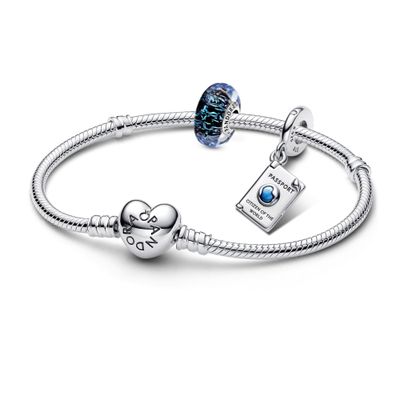 Imagen 1 del producto Gift Set Pulsera en Plata con Dije de Pasaporte en Plata y Murano Azul