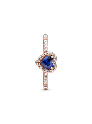 Imagen 2 del producto Anillo en Rose Plata Corazón Elevado Azul