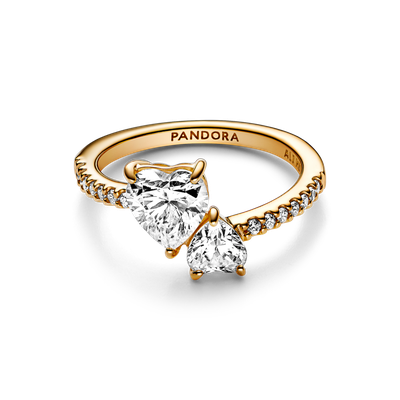 Anillo  en Shine Doble Corazon Brillante