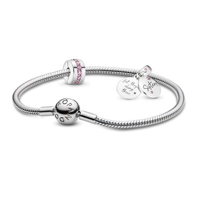 Gift Set Pulsera con Dije Hermanas Siempre y Clip Rosa