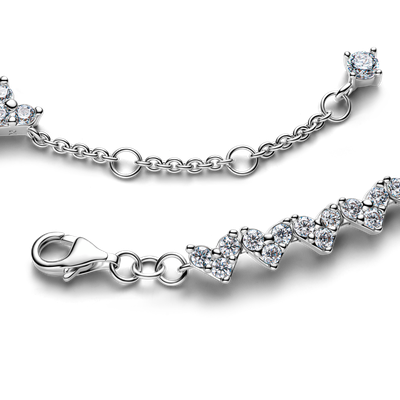 Imagen 2 del producto Brazalete Corazón con Tres Piedras Plateado