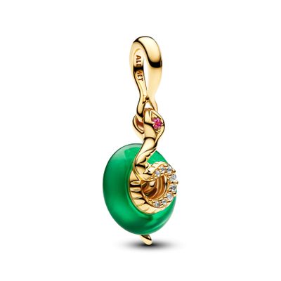 Imagen 2 del producto Charm Colgante Serpiente Verde de Cristal de Murano