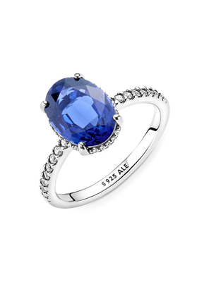 Anillo de Compromiso en Plata de Ley Halo Brillante