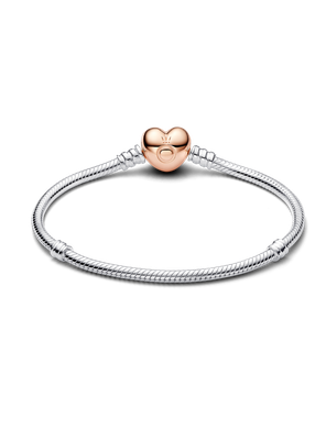 Imagen 2 del producto Brazalete Cadena Serpiente Broche Corazon en Rosa