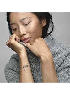 Imagen 2 del producto Cadena de Seguridad en Plata Conexión de Amor