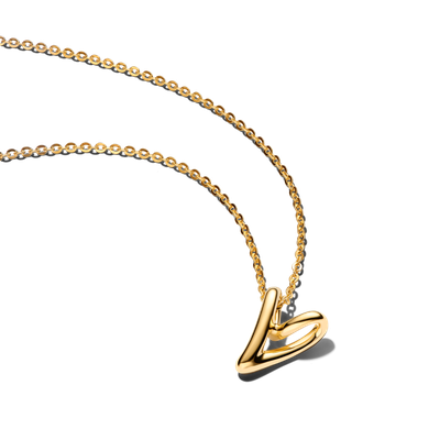 Collar con Colgante Pequeño Corazón con Forma Orgánica