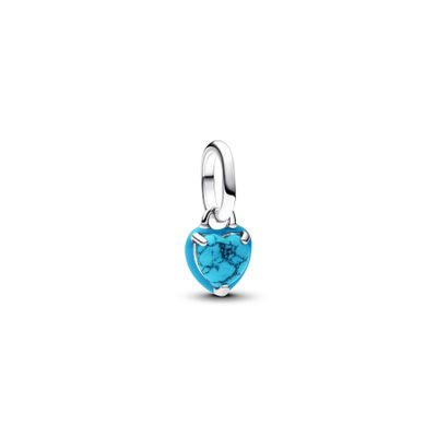 Mini Charm Colgante Corazón Color Turquesa
