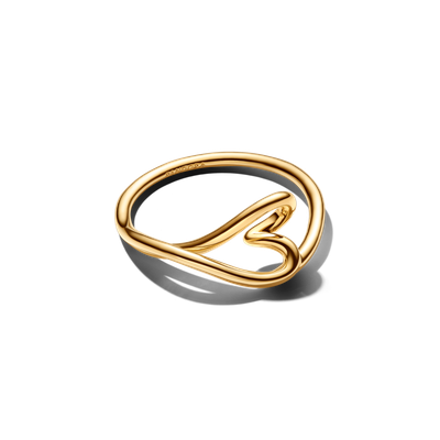Imagen 2 del producto Anillo Pequeño Corazón con Forma Orgánica Dorado