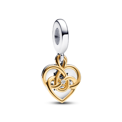 Dije Doble Colgante en Plata y Shine Grabado Mama Diamante