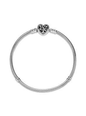 Brazalete en Plata con Cierre de Arbol Familiar en Corazon