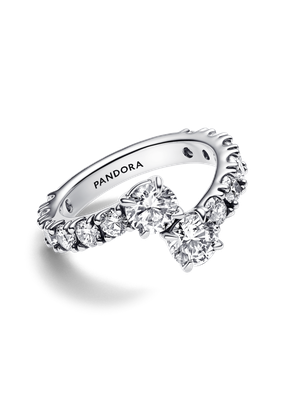 Anillo en Plata de Banda superpuesta Brillante