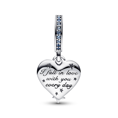 Imagen 2 del producto Dije en Plata Doble Corazon de Estrella Fugaz