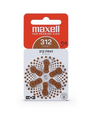 Pilas Para Audífonos Maxell Tamaño 312 Auditivas 6un