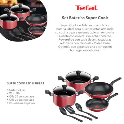 Imagen 2 del producto Bateria de cocina Antiadherente SuperCook 9 PCS