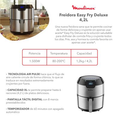 Imagen 2 del producto Freidora de Aire Easy Fry Deluxe EZ401D10 4,2 L Moulinex