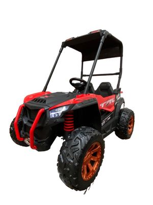 Auto a Batería Rojo XXL 2 Asientos Tracción en 4 Ruedas de goma