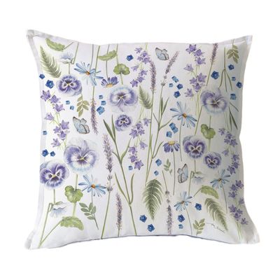 FUNDA COJÍN ALGODÓN PRIMAVERA VIOLETA 45X45