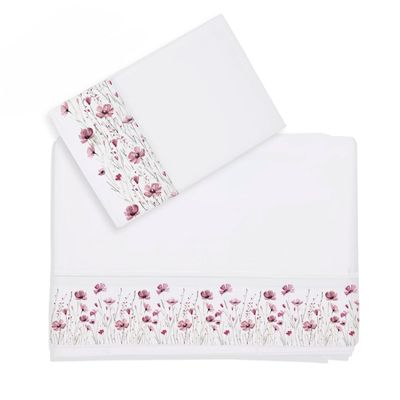 Juego de Sábanas 1,5 Plazas Florcitas Rosa