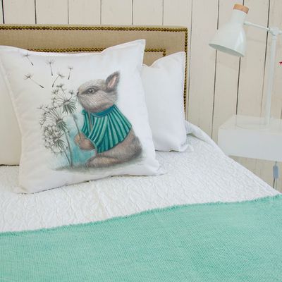 Imagen 2 del producto FUNDA COJÍN ALGODÓN CONEJO PIDE UN DESEO 45X45