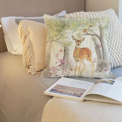 Imagen 2 del producto FUNDA COJÍN ALGODÓN BAMBI BOSQUE 45X45