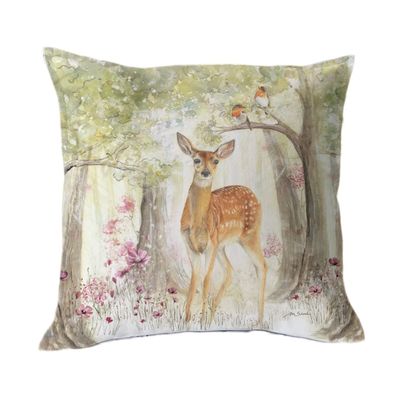 FUNDA COJÍN ALGODÓN BAMBI BOSQUE 45X45
