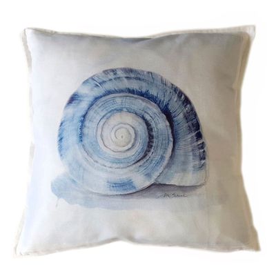 FUNDA COJÍN ALGODÓN CARACOL AZUL 45X45