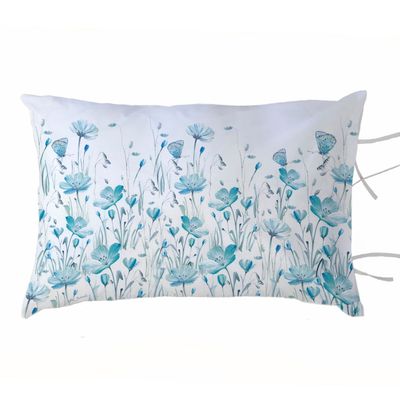 FUNDA ALMOHADA FLORCITAS TURQUESA 50X70