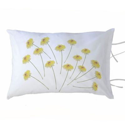 FUNDA ALMOHADA FLORCITAS AMARILLAS 50X70