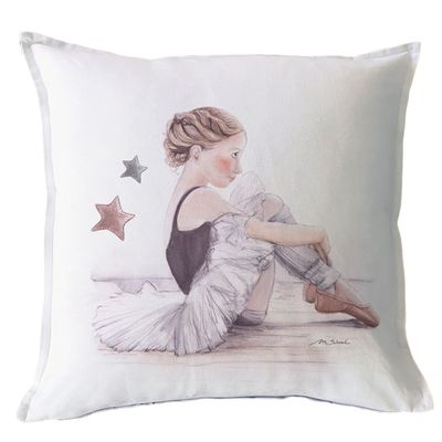 FUNDA COJÍN ALGODÓN BAILARINA 45X45