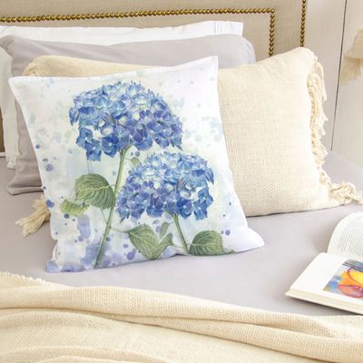 Imagen 2 del producto FUNDA COJIN ALGODÓN HORTENSIAS 45X45