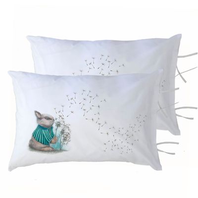 PACK 2 FUNDAS ALMOHADA CONEJO PIDE UN DESEO 50X70