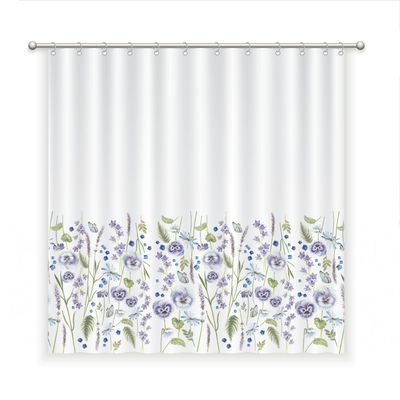 CORTINA DE BAÑO ALGODÓN PRIMAVERA VIOLETA