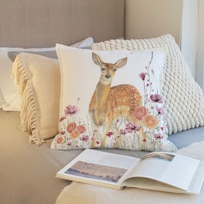 Imagen 2 del producto FUNDA COJÍN ALGODÓN  BAMBI FLORCITAS 45X45