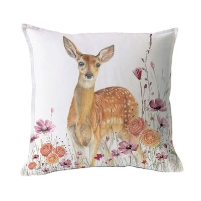 FUNDA COJÍN ALGODÓN  BAMBI FLORCITAS 45X45