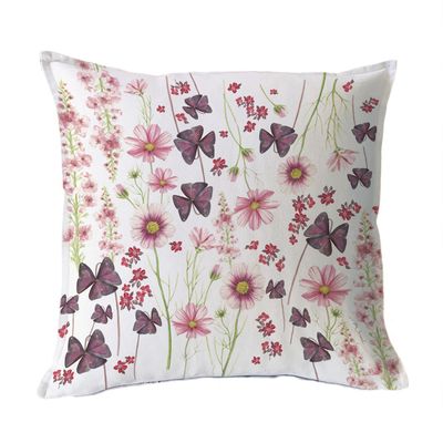 FUNDA COJÍN ALGODÓN  PRIMAVERA ROSA 45X45